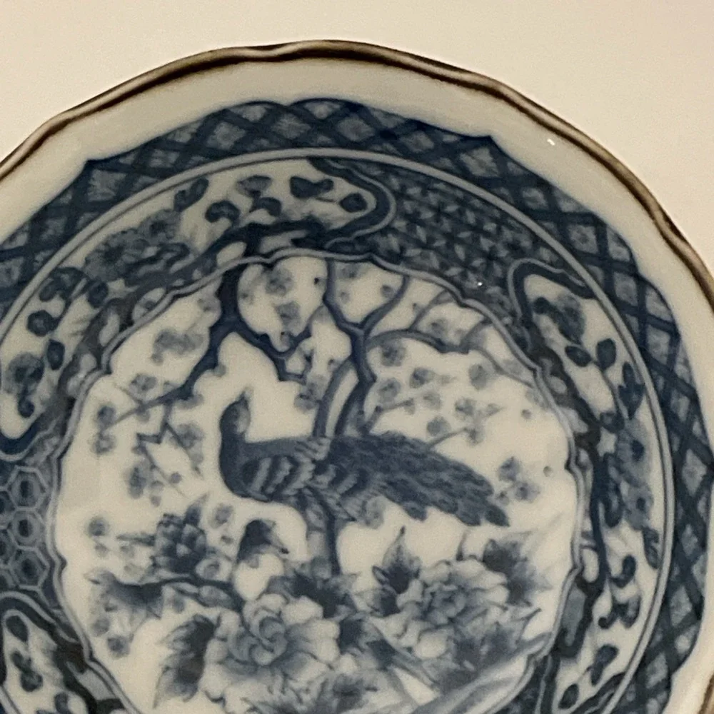 Vintage TOYO Japan Peacock Porcelain 4-1/4